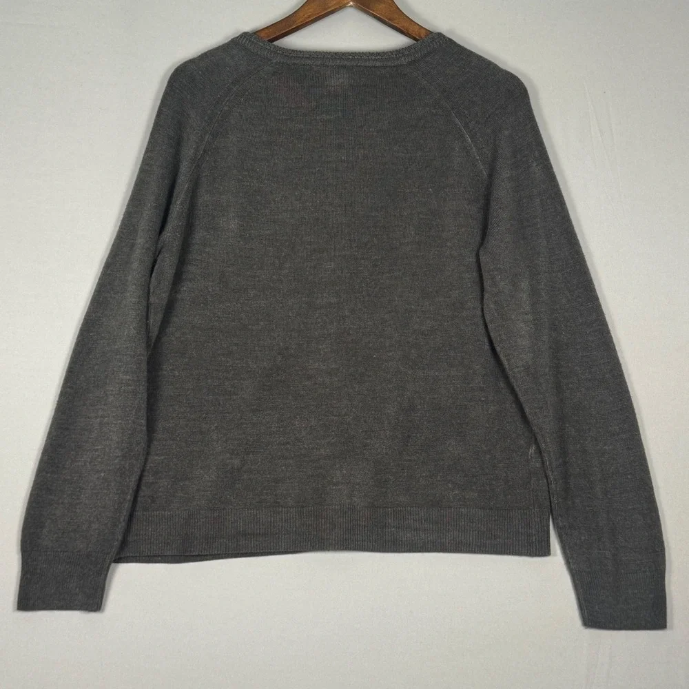 Karen Scott Cardigan Sweater Women XL Gray NWOT Pearl Button Long Sleeve Knit